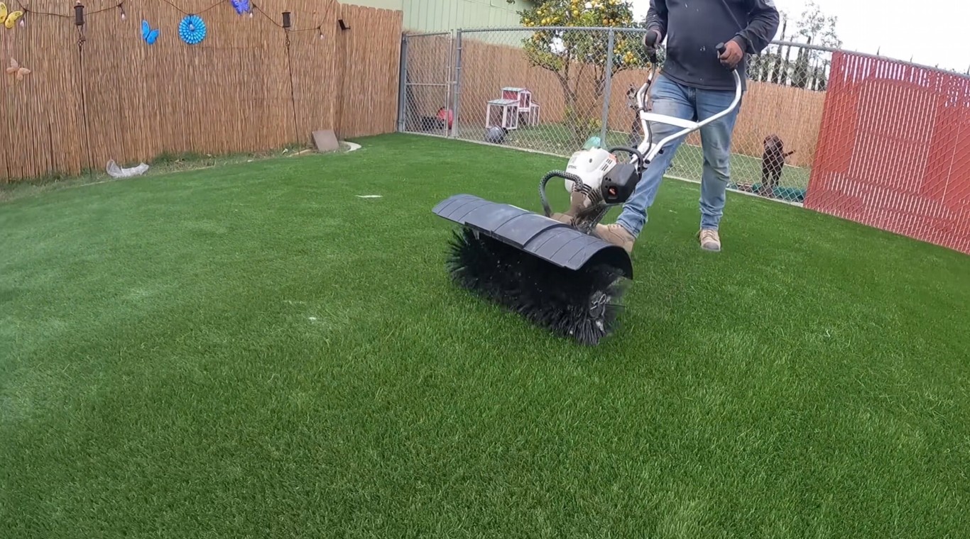 Pet-safe artificial turf maintenance in Georgetown backyard